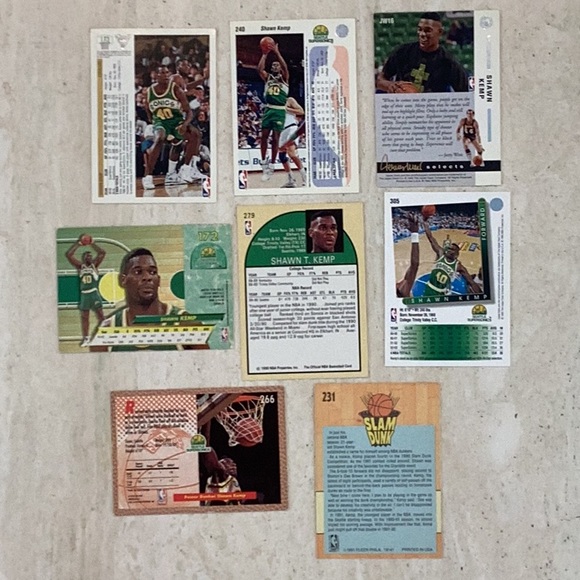 Shawn Kemp Basketball Cards Rookie 1990 NBA Hoops 279 Seattle SuperSonics 8 - Picture 8 of 13